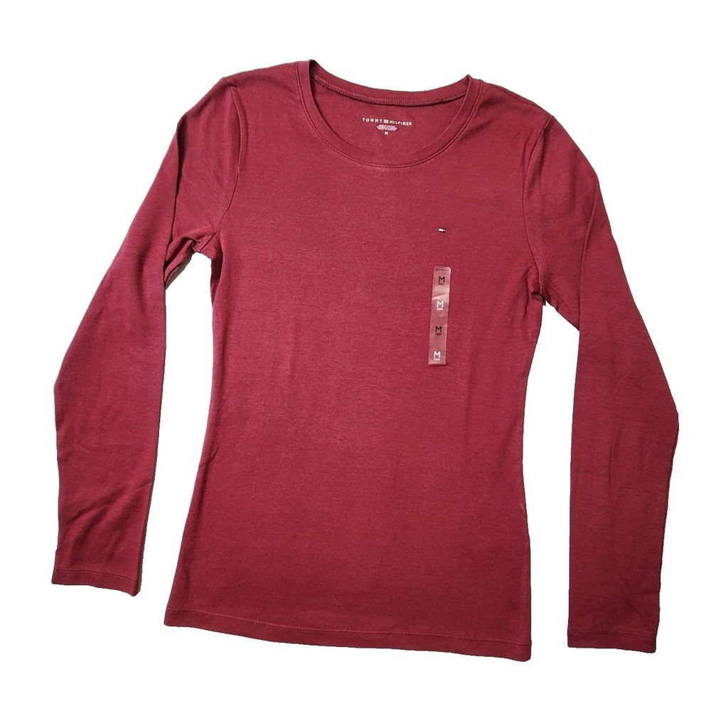 Tommy Hilfiger Women Top Solid Long Sleeve Casual Size M NWT OEM